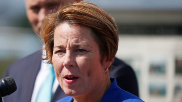 Massachusetts attorney general Maura Healey speaks during a press conference.